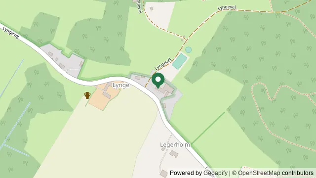 Kort der viser, hvor Hestepraksis Djursland ligger: Lyngevej 65, 8420 Lynge
