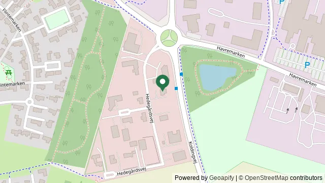 Kort der viser, hvor Billund Dyreklinik ligger: Hedegårdsvej 3, 7190 Billund